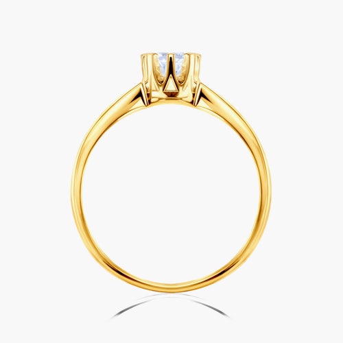 Pierścionek zaręczynowy SAVICKI: złoty, biały szafir